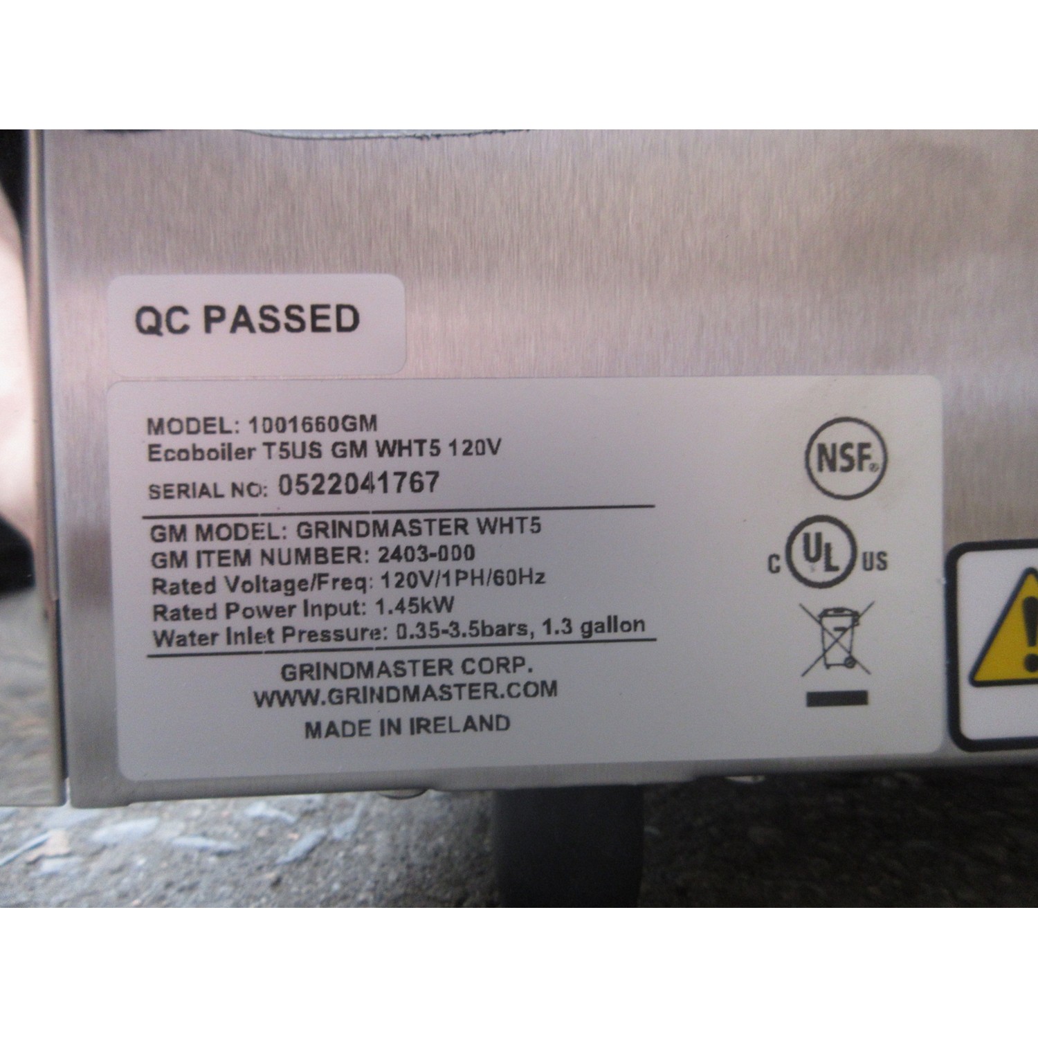 Grindmaster WHT5 Hot Water Dispenser 3.6 Gallon Per Hour, 120v