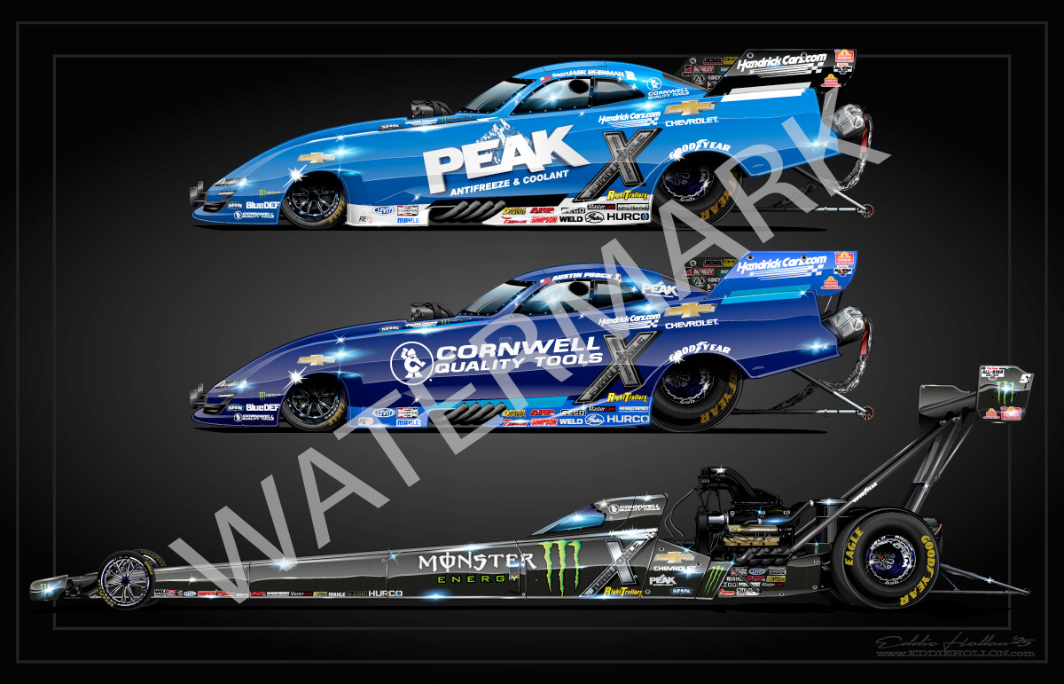 2025 John Force Racing Posters Rendering 2 side print