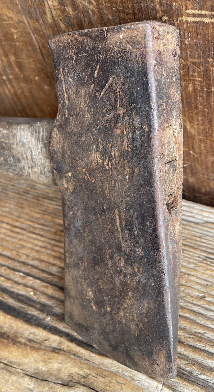 Revolutionary War 18th Century ~ Forged Iron Belt Hatchet Axe ~ Orig Handle