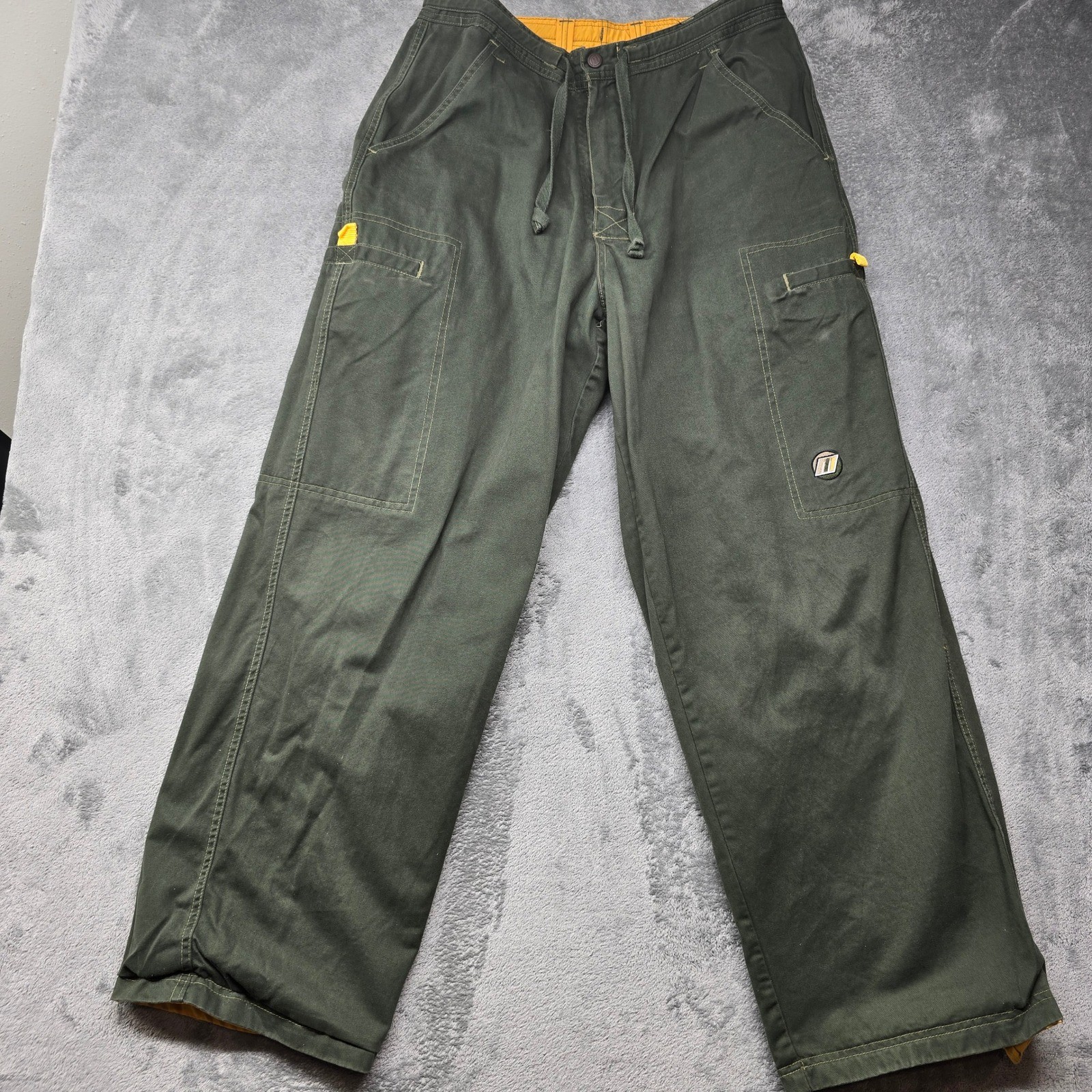 Vintage MACGEAR Reversible Cargo Pants Mens 36x32 Yellow/Green Gothic Skater