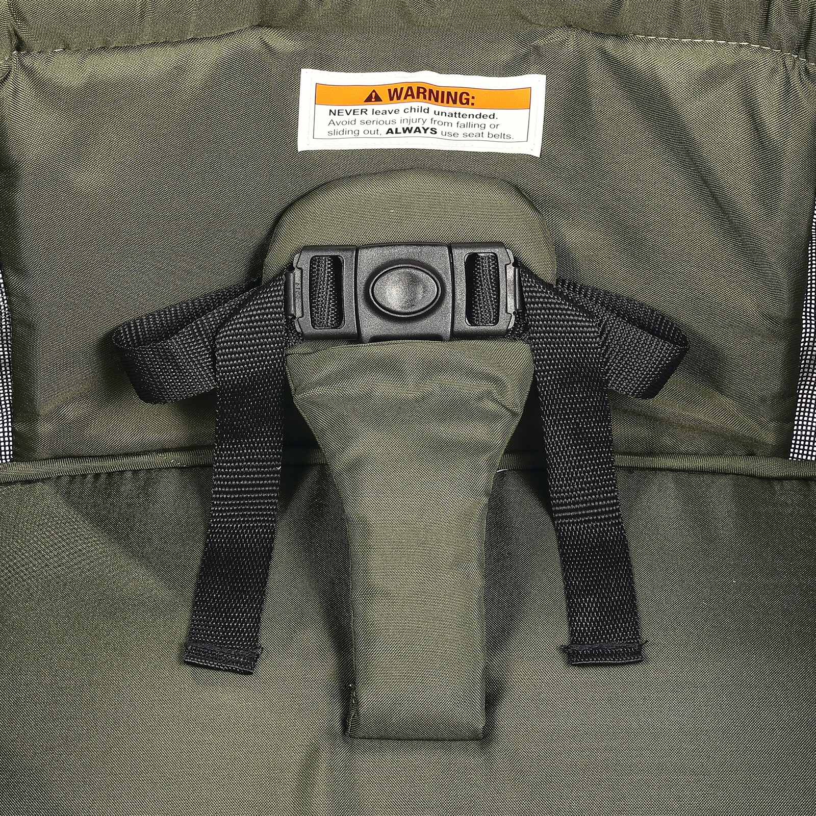 VEVOR All-Terrain Stroller Wagon 2 Seats Collapsible w/ Canopy Dark Olive Green