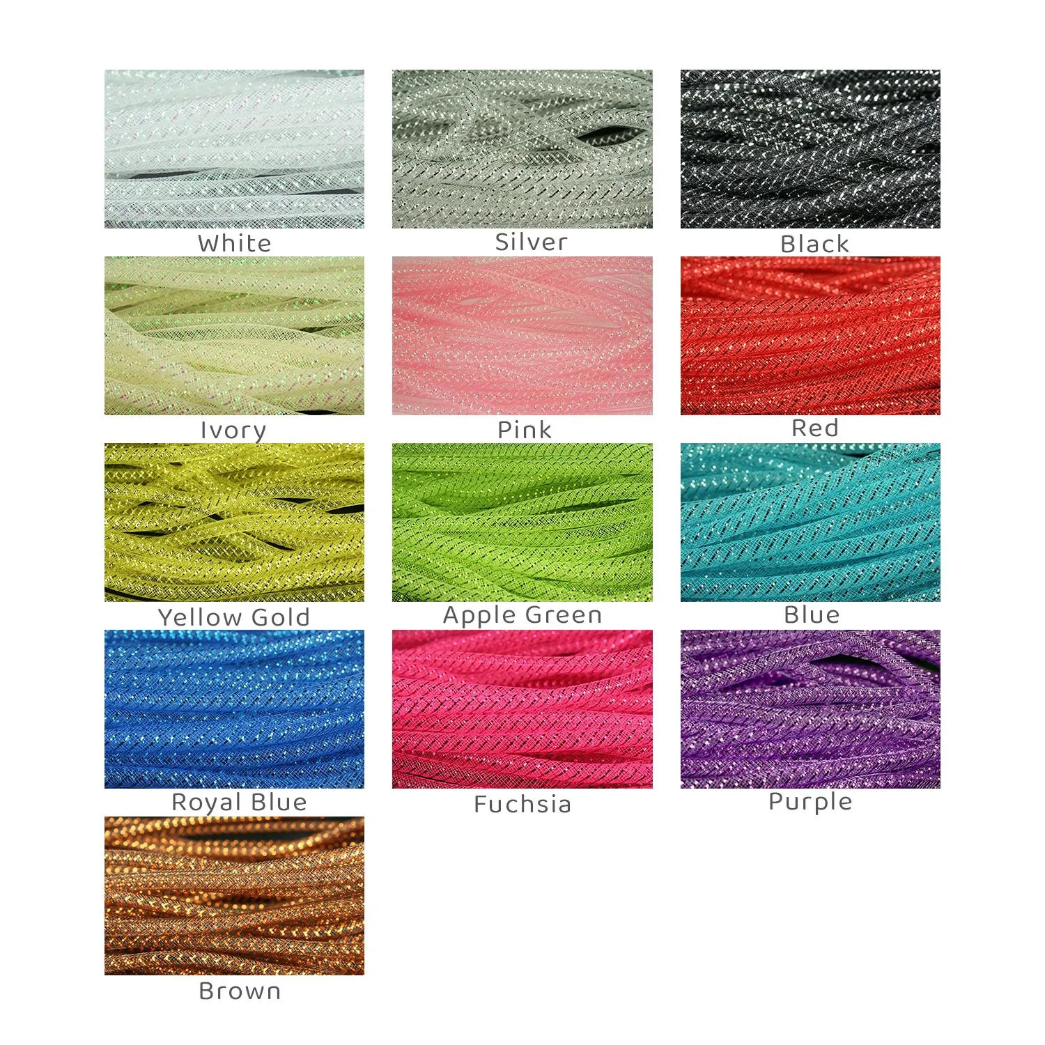 CYBERLOX 8mm Deco Mesh Tubing Flexible Party & Holiday Craft