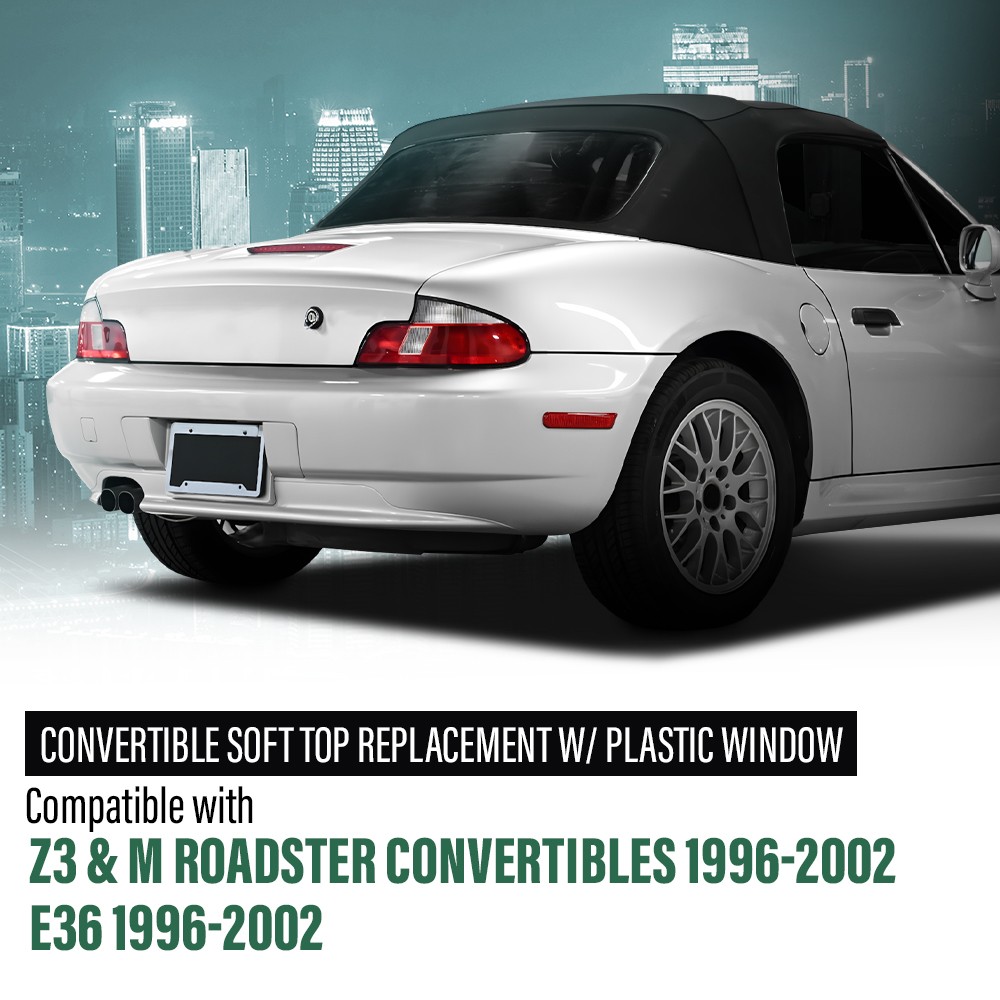 Convertible Soft Top & Plastic Window Fit For 1996-2002 BMW Z3 & M Roadster E36