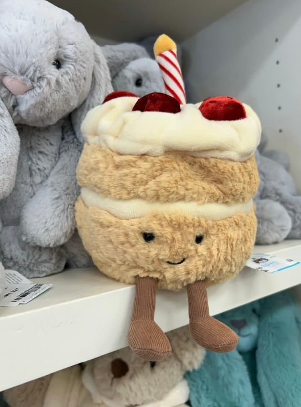 Jellycat Birthday Cake Plush Toy Amuseables Cute Soft Stuffed Toy with Dust Bag