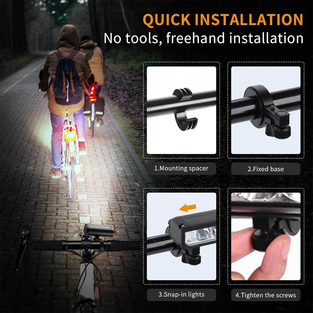 Super Bright LED Bike Light USB Rechargeable Bicycle Front Headlight Waterproof