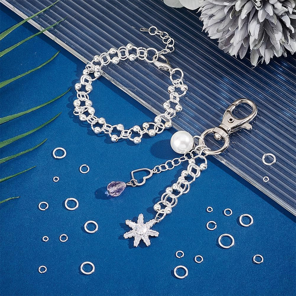 180pcs 925 Sterling Silver Open Jump Rings 3/4/5/6/7/8mm O Ring Jewelry Connecto