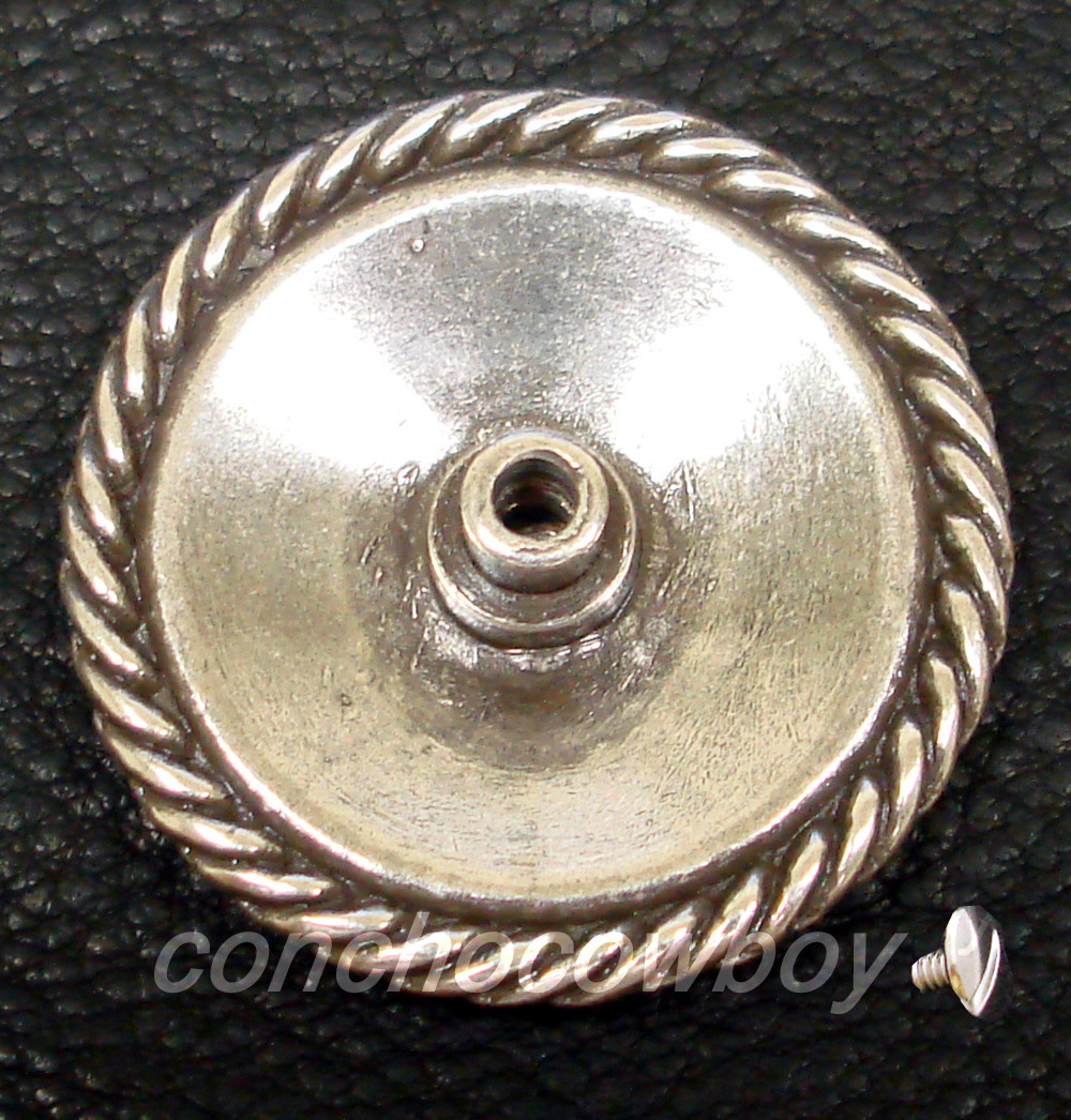 WESTERN SADDLE HEADSTALL HORSE TACK ANTIQUE ENGRAVED ROPE EDGE CONCHO screw back