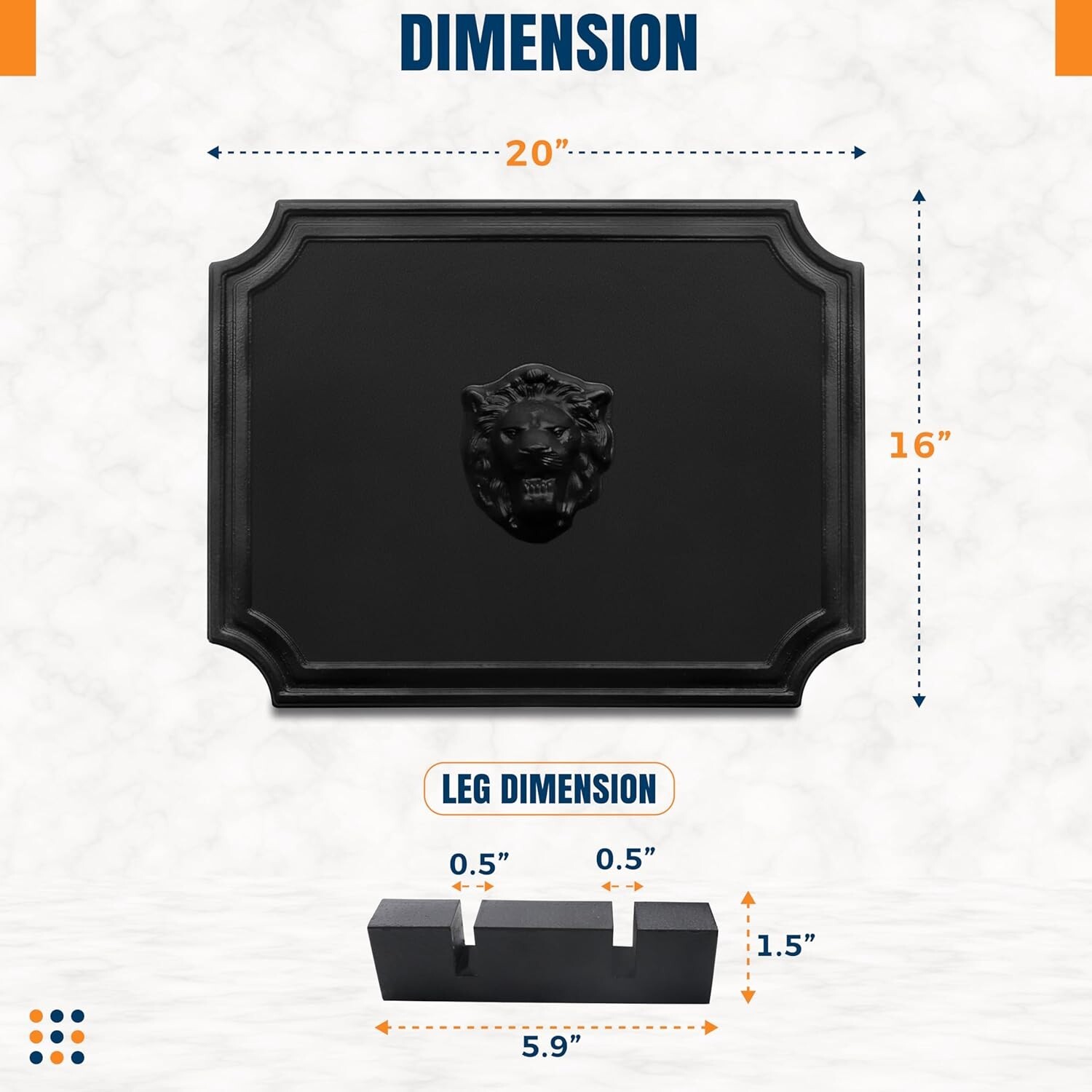 Fire Backs for Fireplace Heat Reflection Wall with Feet - 20"(W) x 16"(H)