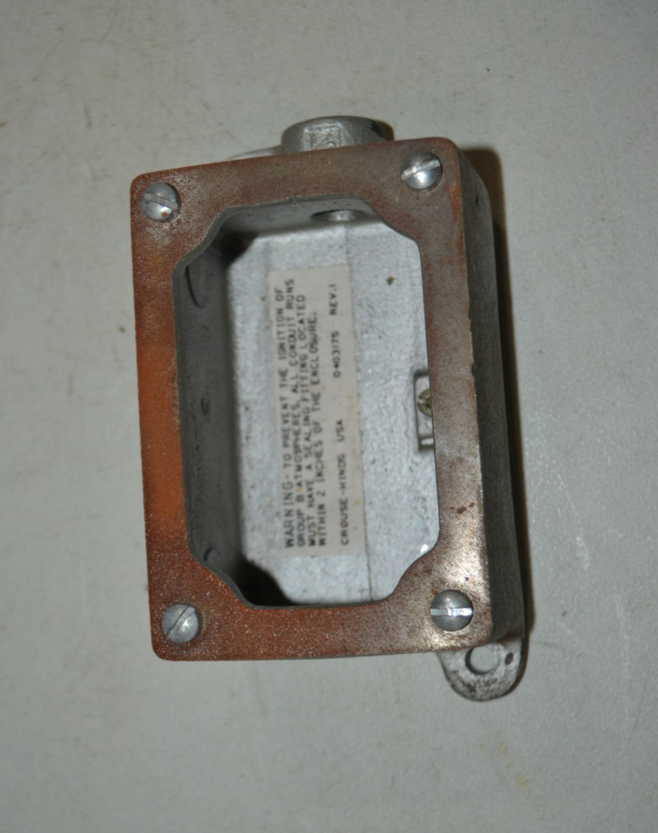 Crouse-Hinds EDS171, 1/2"" Hub, 1-Gang, Iron, Explosionproof Back Box, 1 pc (B7)