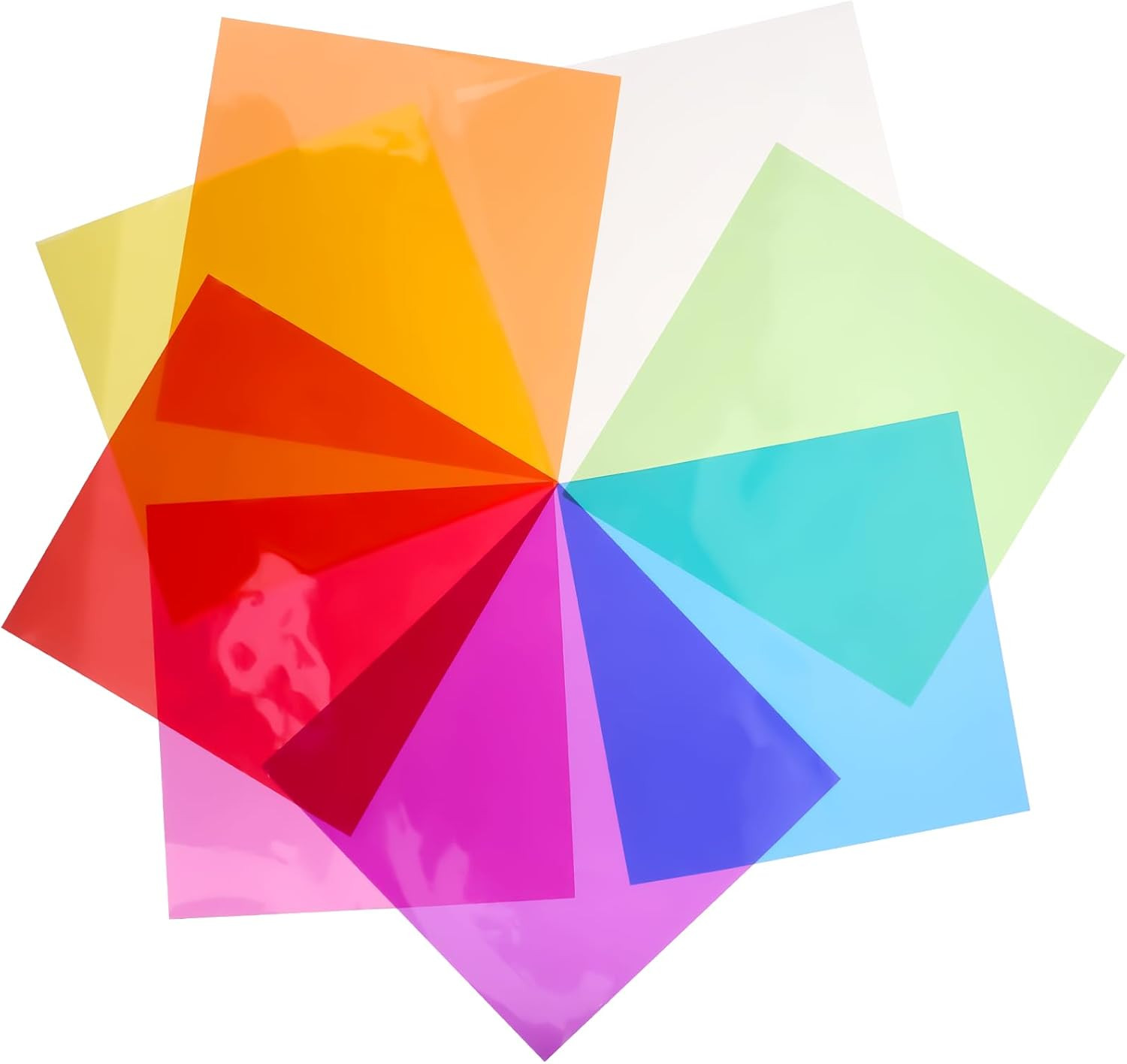 Colored Acetate Sheets - 160 Pack of 7.5x7.5 Inch Craft Transparency Paper