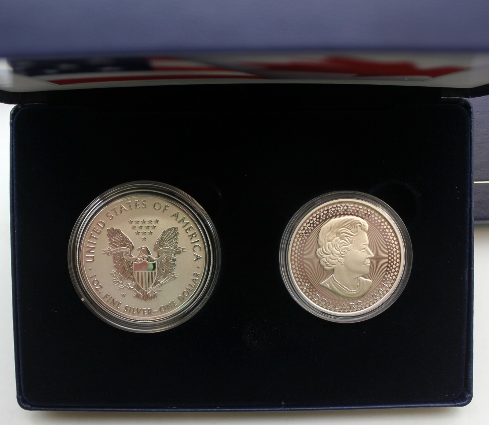 2019 Pride of Two Nations Silver American Eagle & Maple Enhanced Reverse Proof