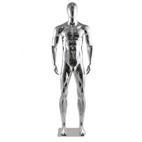 Male Chrome Plastic Unbreakable Mannequin Display Dress Form #PS-NIPEG-CS