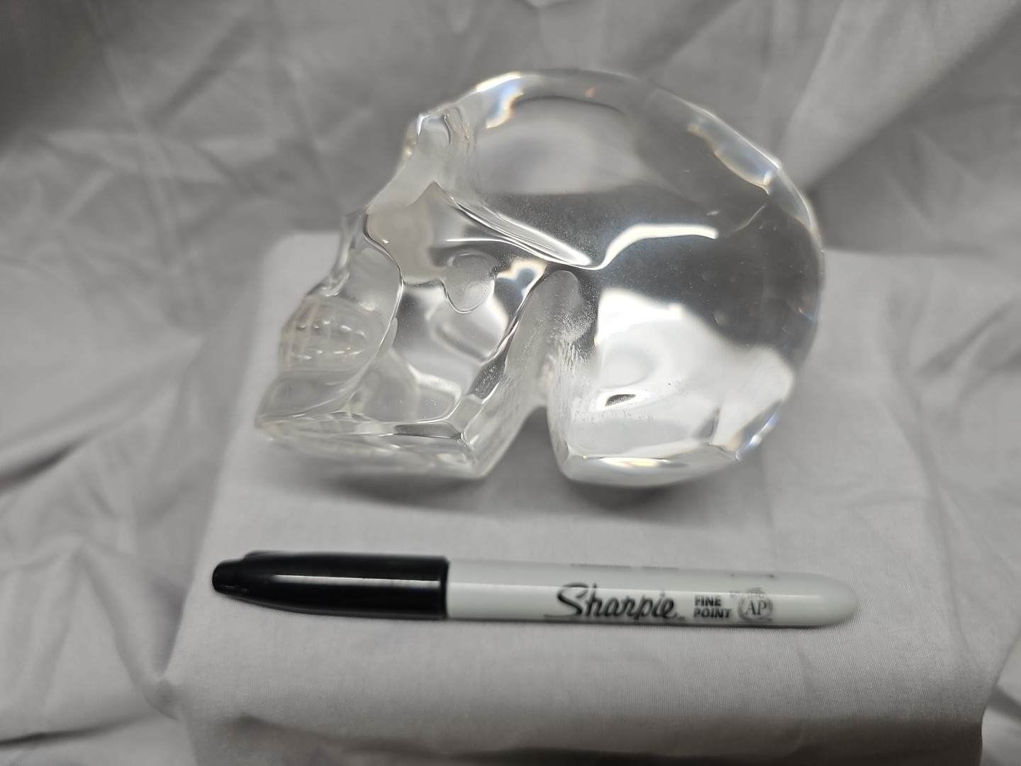 Glass Skull Paperweight / Decoration - 2 Lbs!