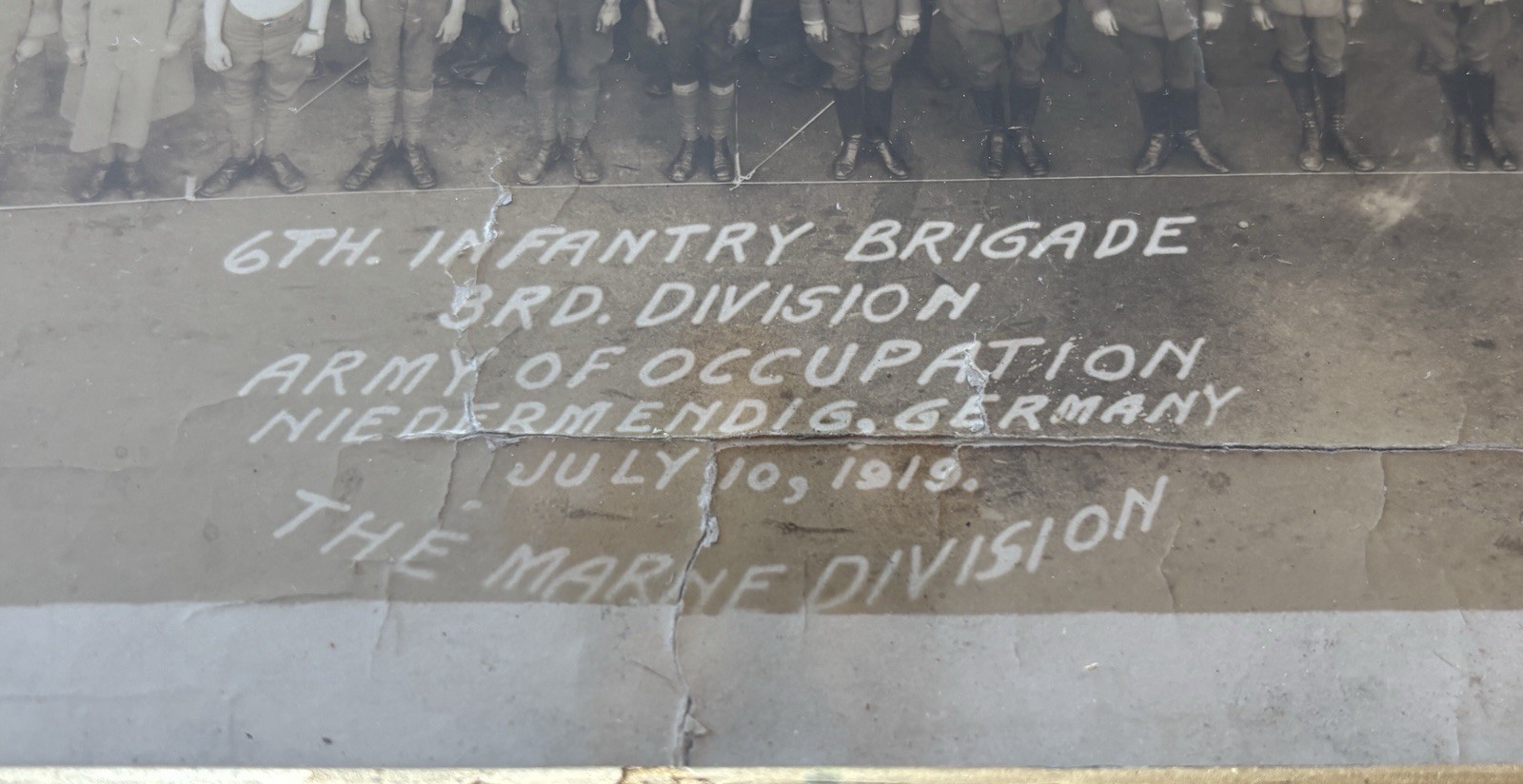 WW1 3rd Infantry Division Rare Arial Portrait Framed AEF The Marne Division