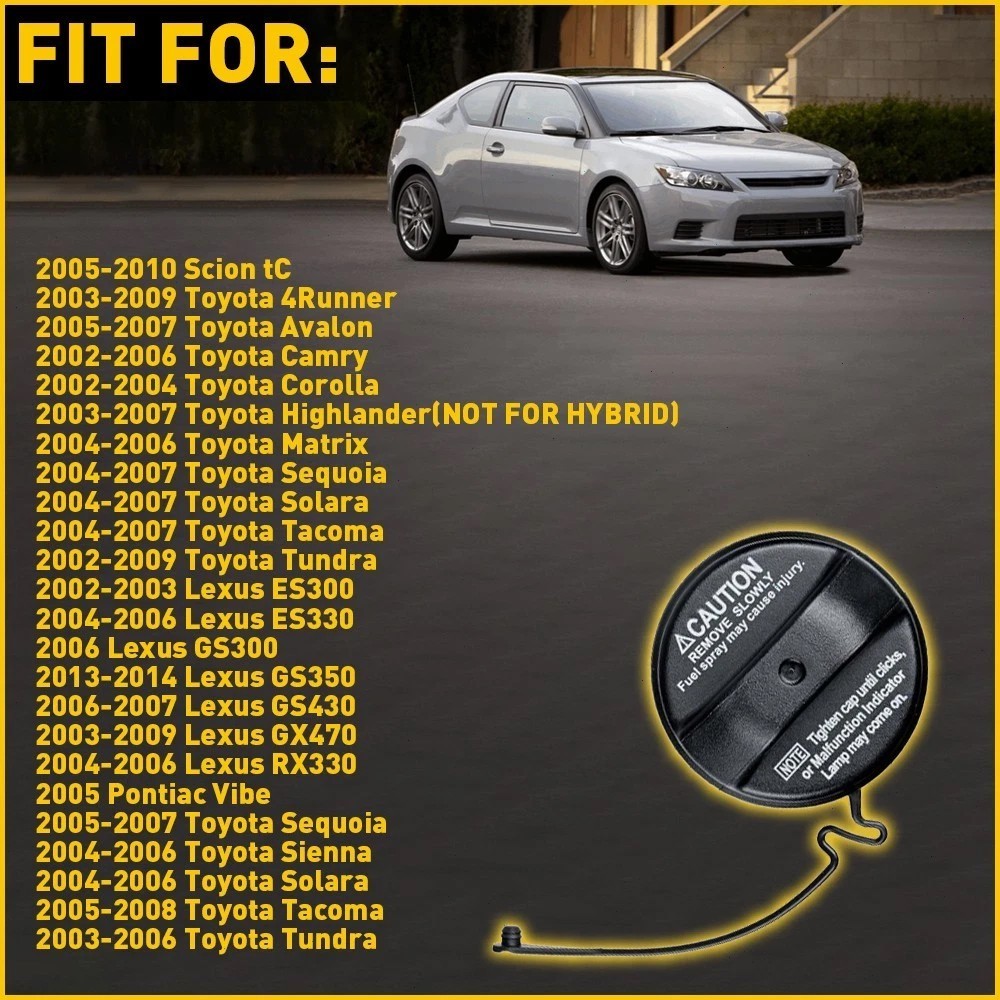 Fuel Tank Gas Cap 77300-33070, Replace 7730033070 Compatible with 4Runner Avalon