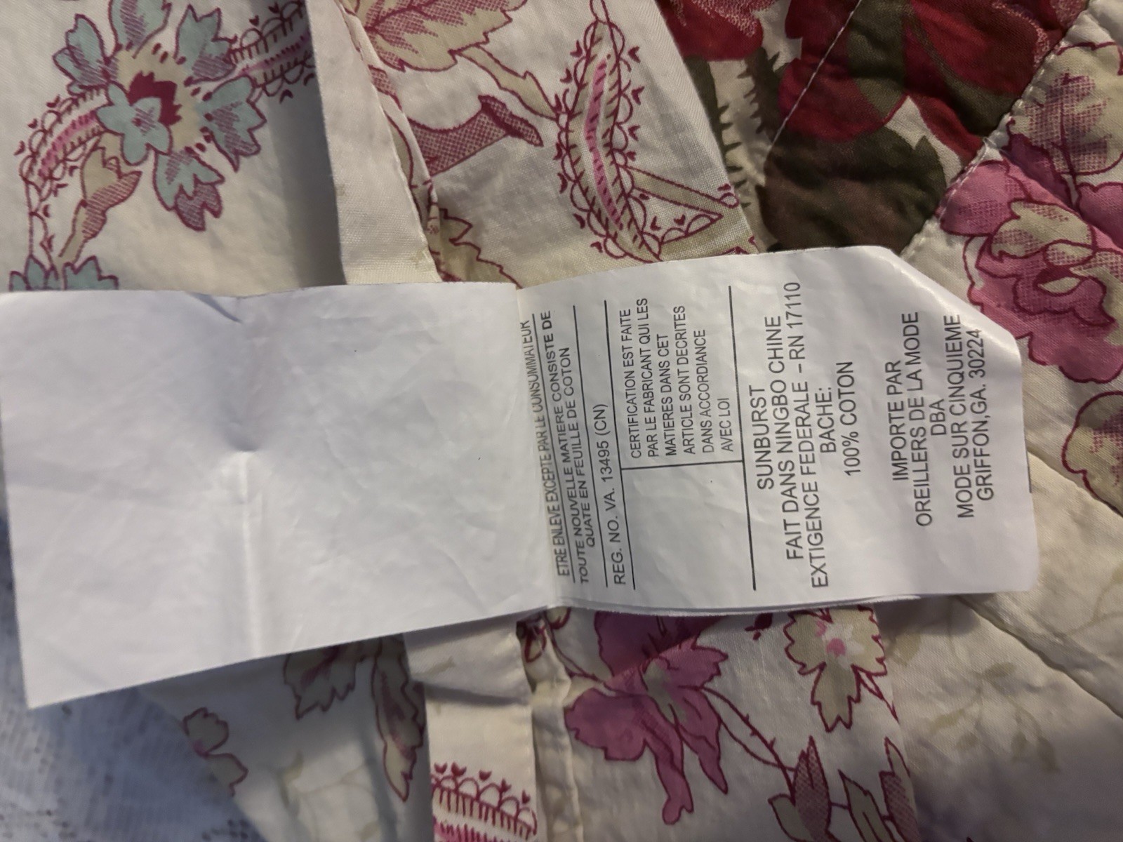 Lot 2 Floral Fashion Bed Pillow Green Pink Red White Patchwork 25 X 19.5”