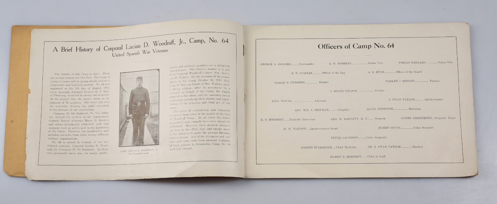 1915 Spanish American War Veterans Encampment Program Johnstown Pennsylvania