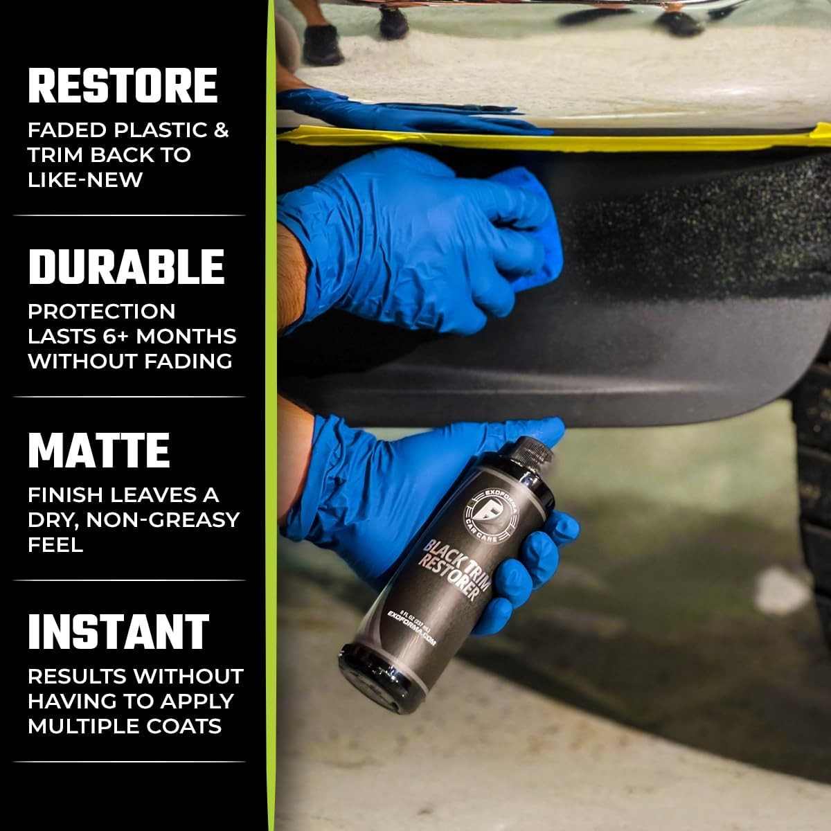 ExoForma Black Trim Restorer - Restores Factory Black to Plastic Trim - Protects