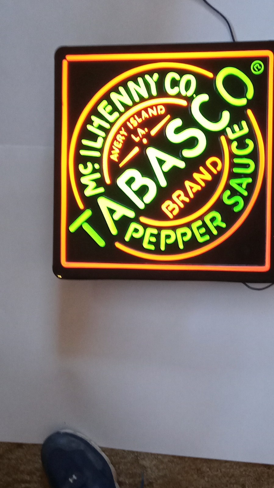 Tabasco Pepper Sauce McIlhenny  Co. Advertising Sign Black Green Yellow Red