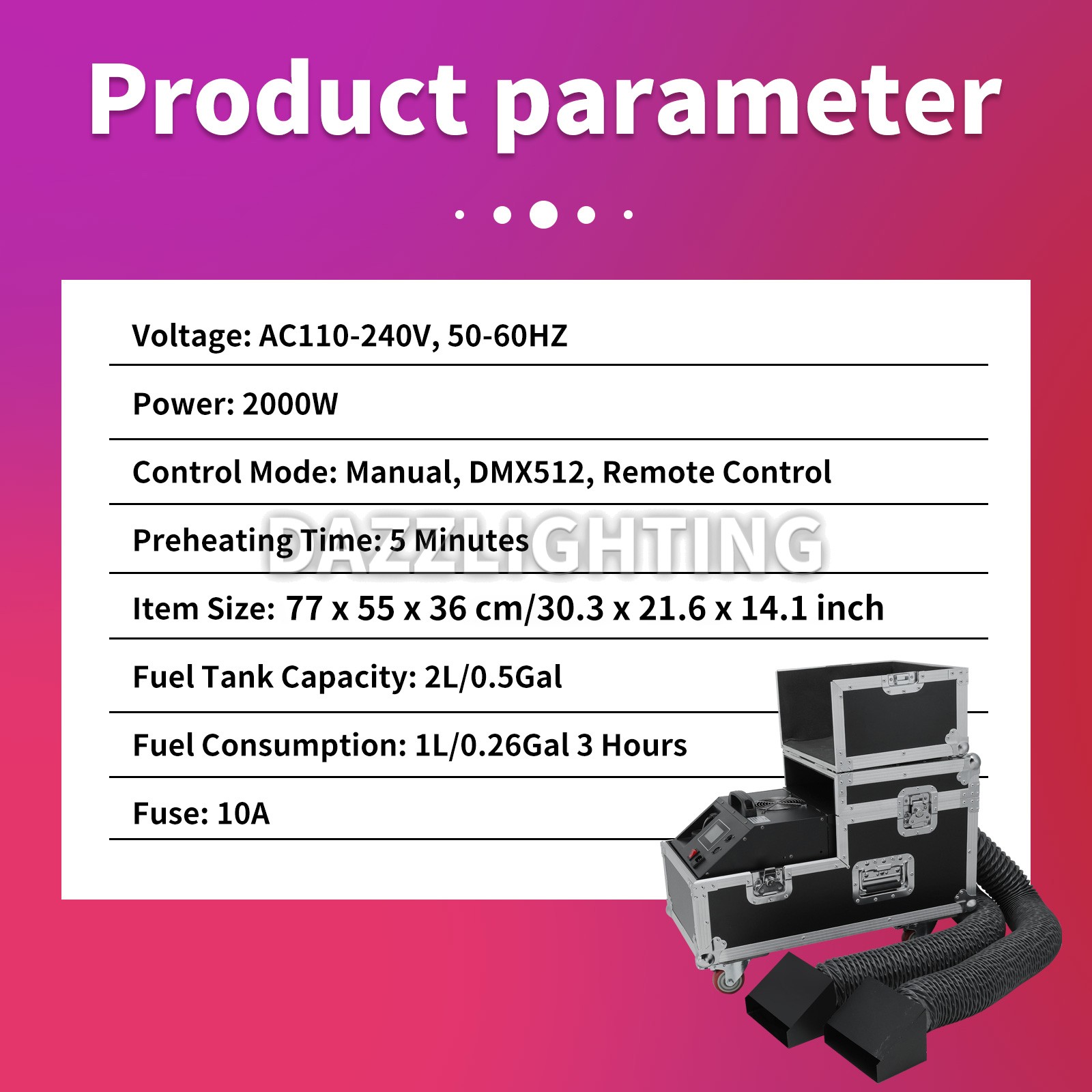 PAIDUN 2000W Double Head Low Lying Fog Smoke Waterbase Machine Stage Equipment