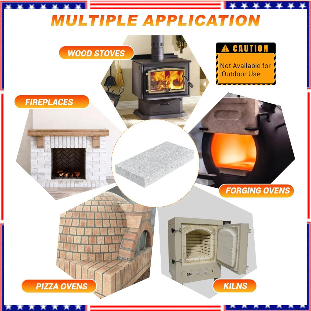 12 Pack Fire Bricks High Temp Insulated Firebrick for Wood Stove Fireplace