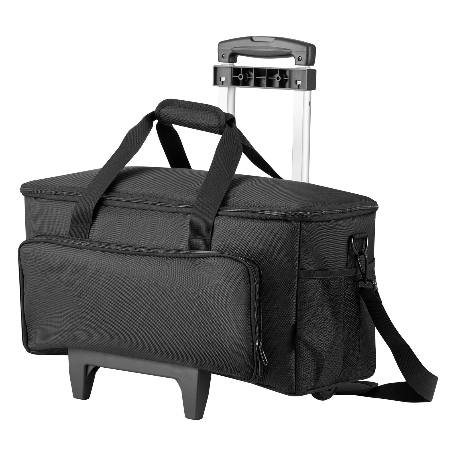 Uimoso Rolling DJ Cable Bag with Wheels, Padded Design, 6 Adjustable Dividers