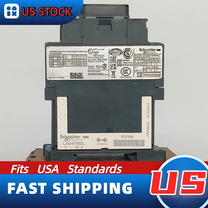 LC1D09BD Schneider New Contactor: 3 phase 3 NO, 24VDC coil, US In-Stock