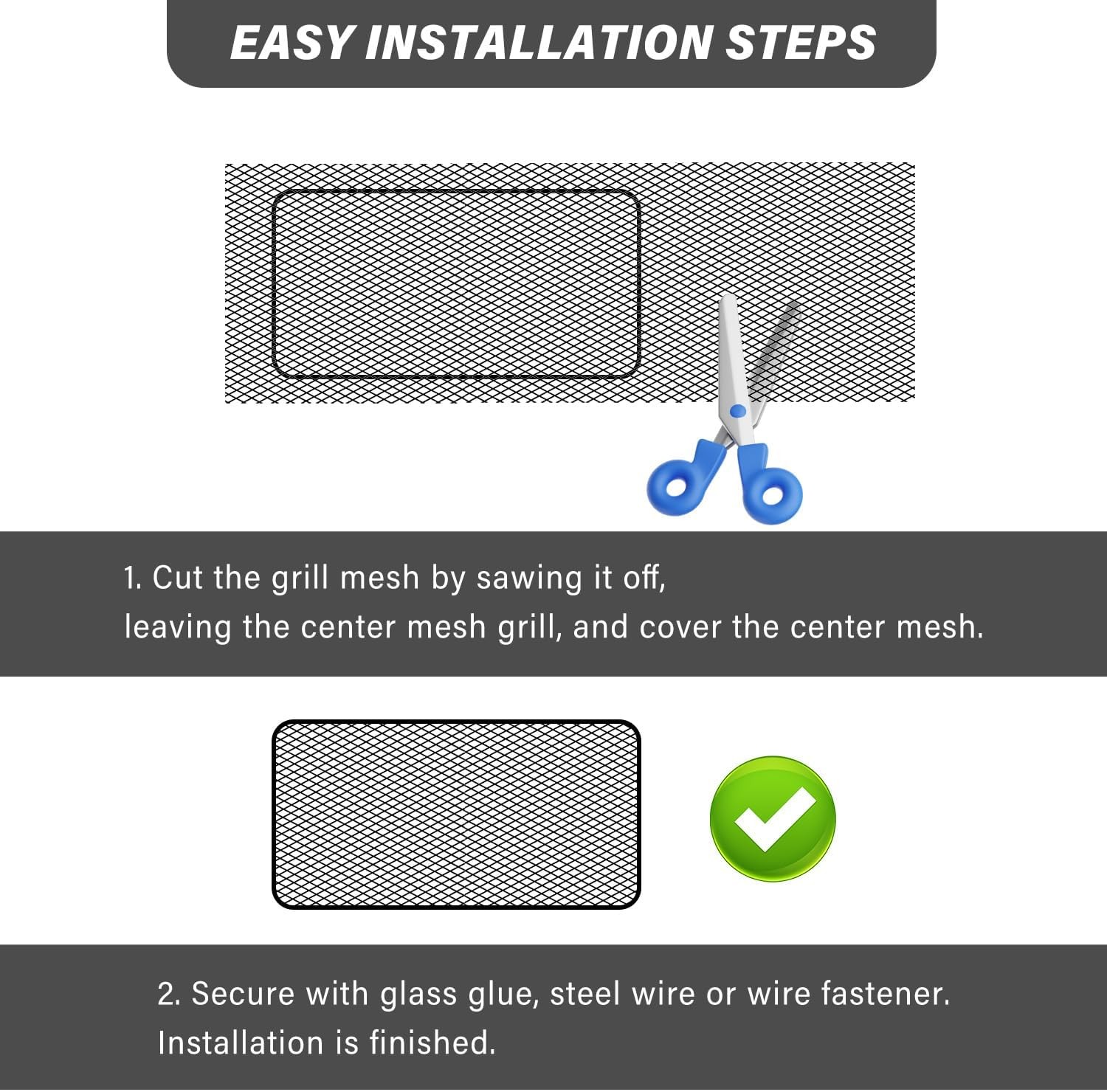 Malla Universal Para Parrilla De Auto De 40"X13" - Rejilla Automotriz De Ale