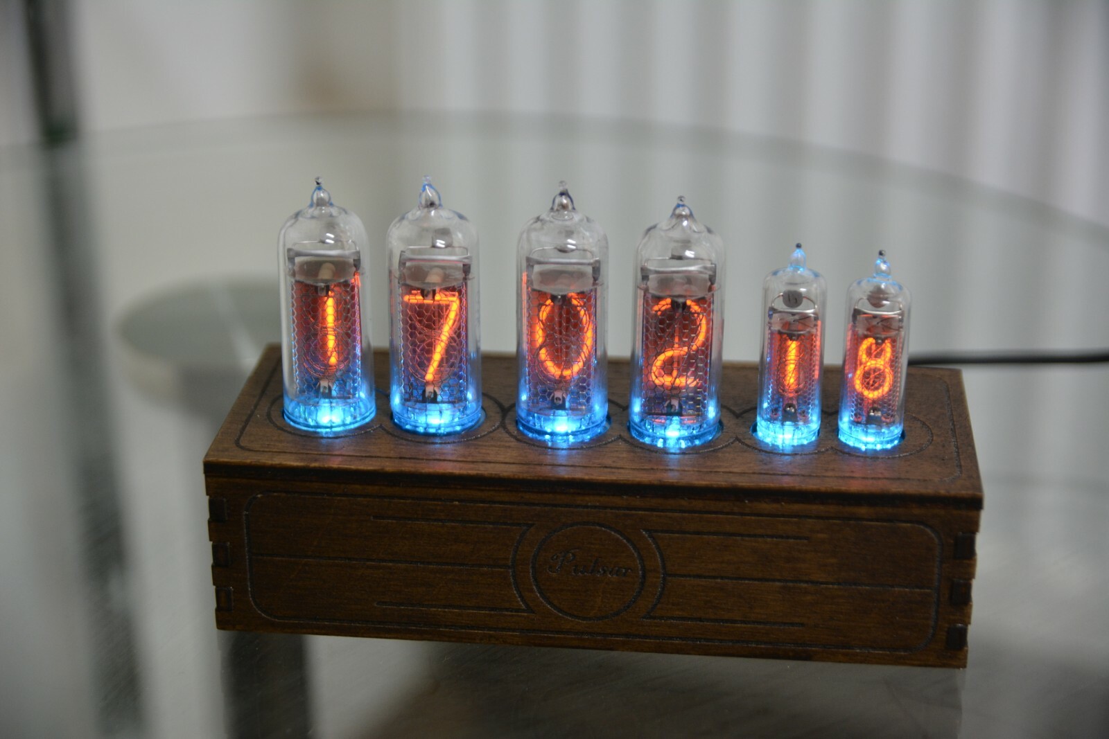 Nixie tube clock IN-14+IN-16 RGB table desk retro old vintage clock for bedroom