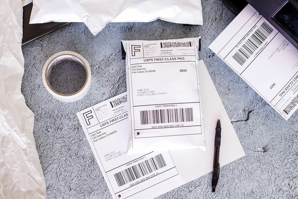 200 Premium 8.5 X 5.5 HALF SHEET SHIPPING LABELS self adhesive -PLS Brand-