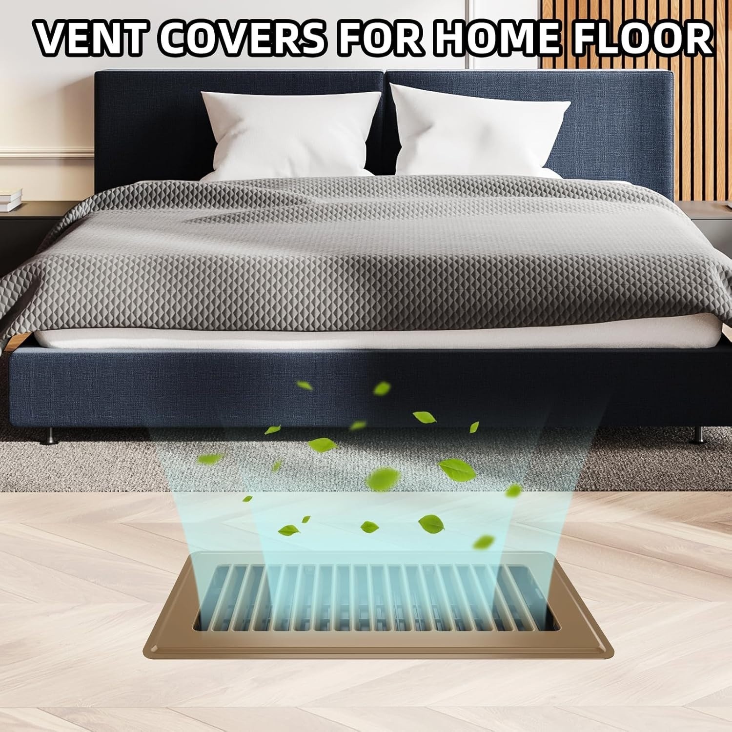 Floor Register 4x10, 6 Pack Floor Vent Covers for Home Floor Heavy Duty Steel