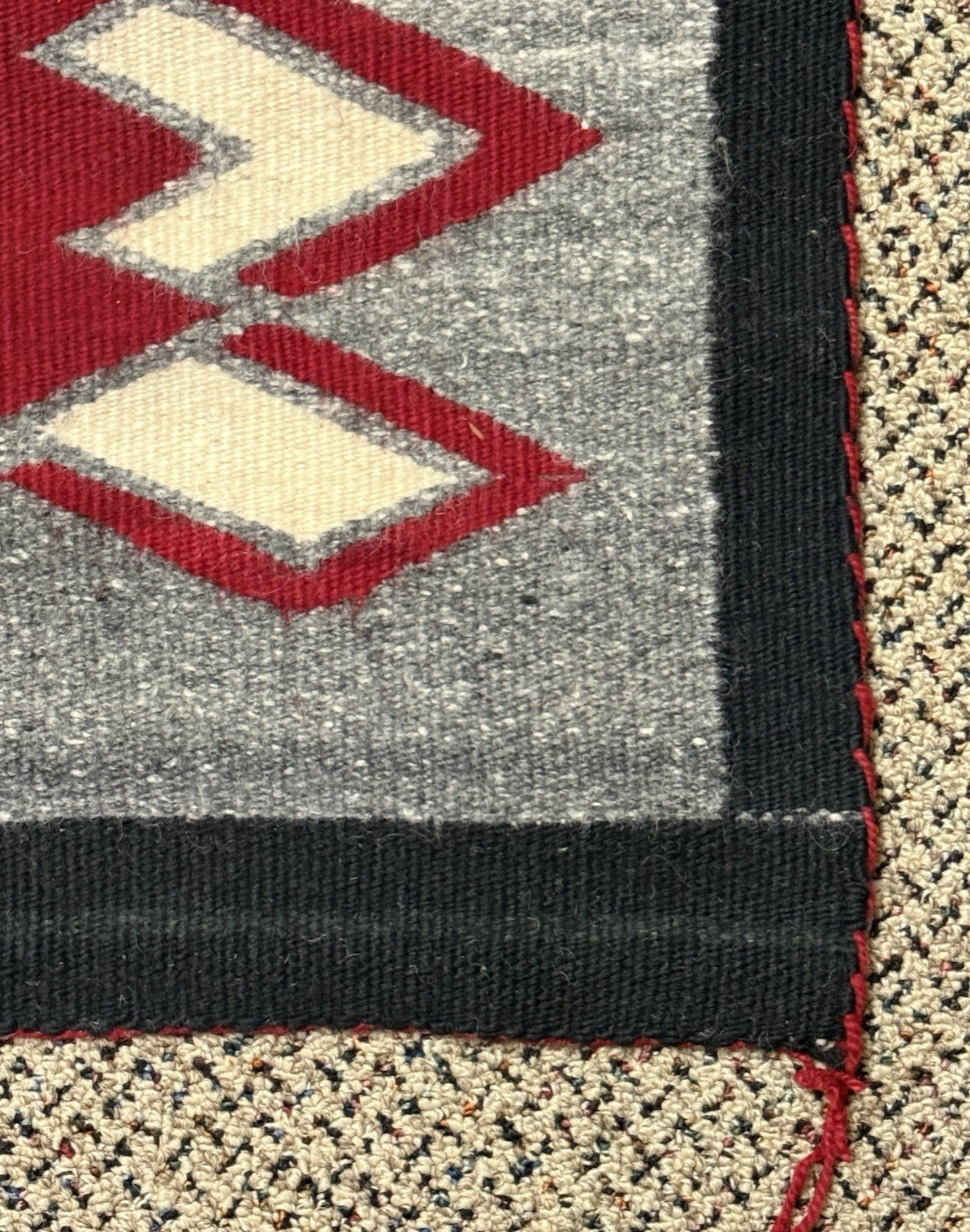 Large Near Mint Red Ganado Navajo Rug 75" x 45" #759