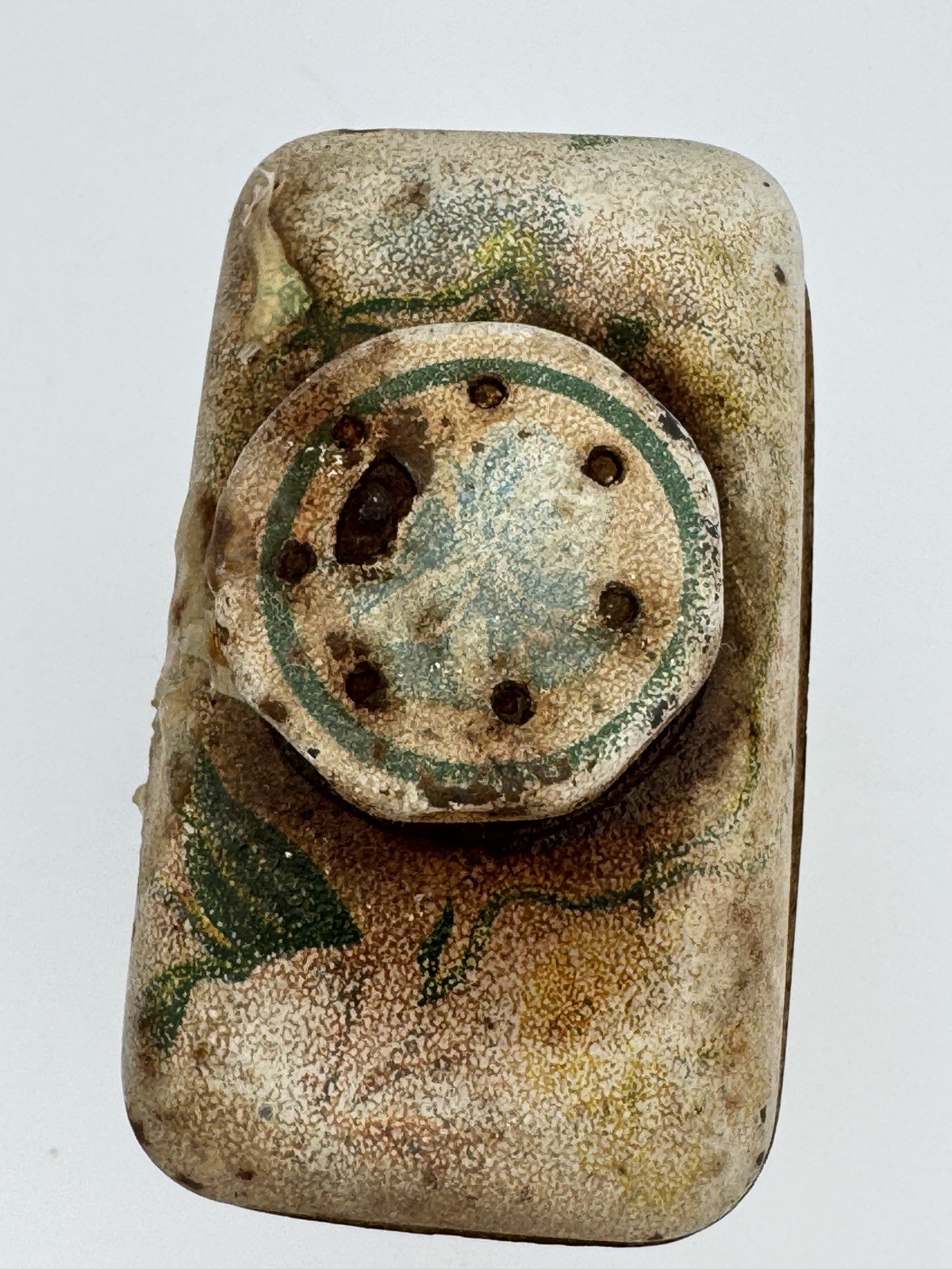 Antique Lazell Sweet Pea Talc Tin c1910 Advertising Floral Patina Cottagecore