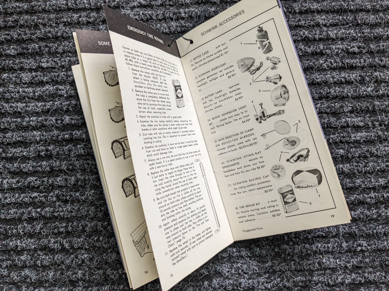 SCHWINN 1967 Bicycle Fastback & Rams Horn Stingray Owners Manual