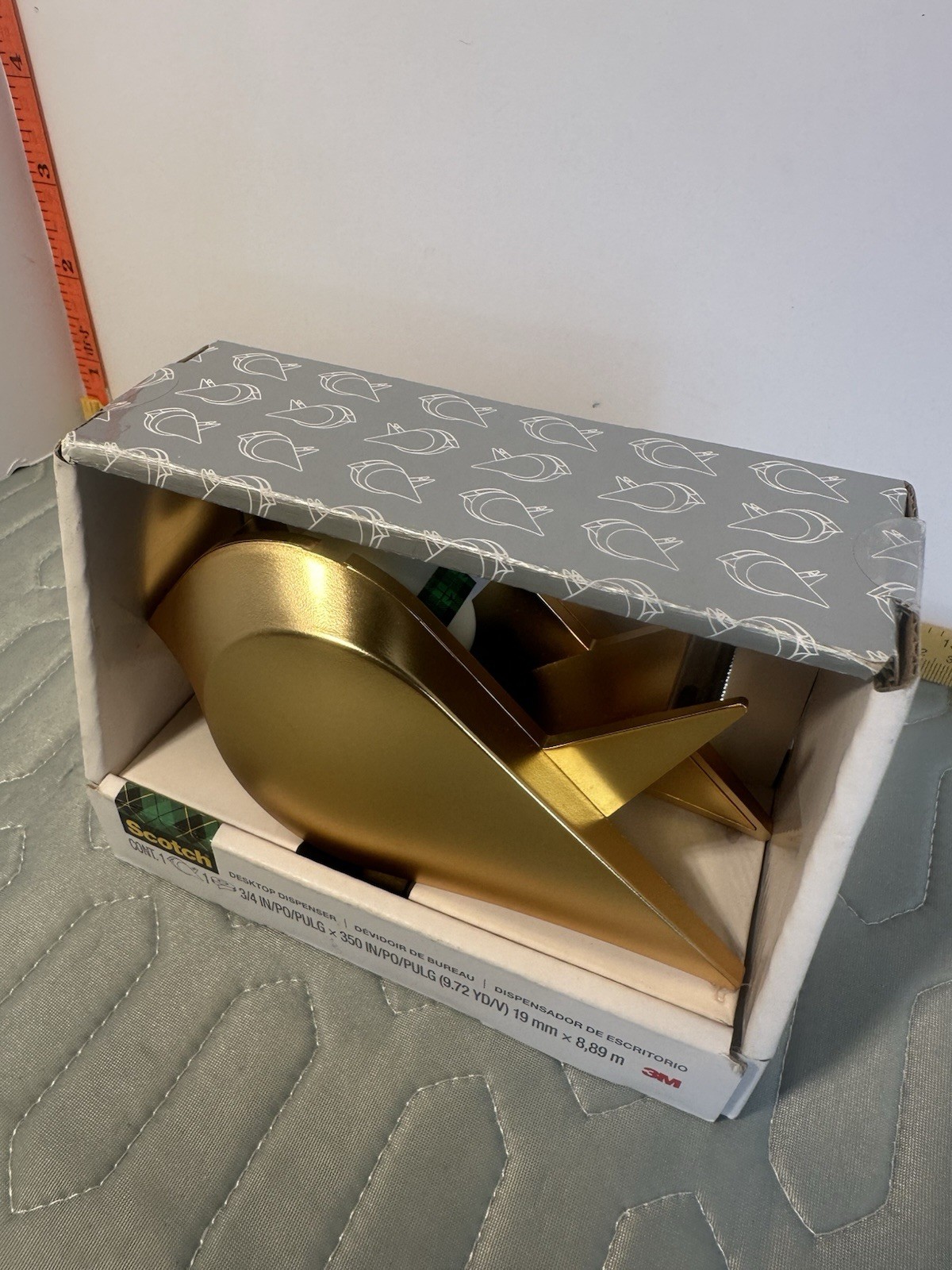 Scotch Gold Tape Dispenser Desktop Modern Desk Tape Holder Office Decor 3M New