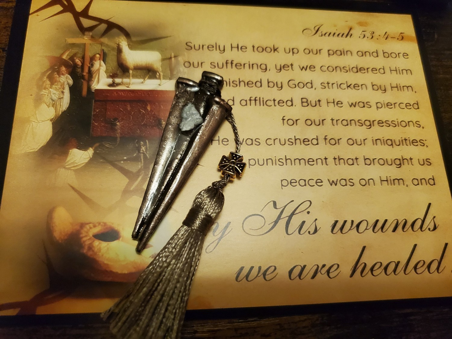 Tomb of Jesus Prayer Medallion with Stone From Tomb of Jesus Holy Sepulchre