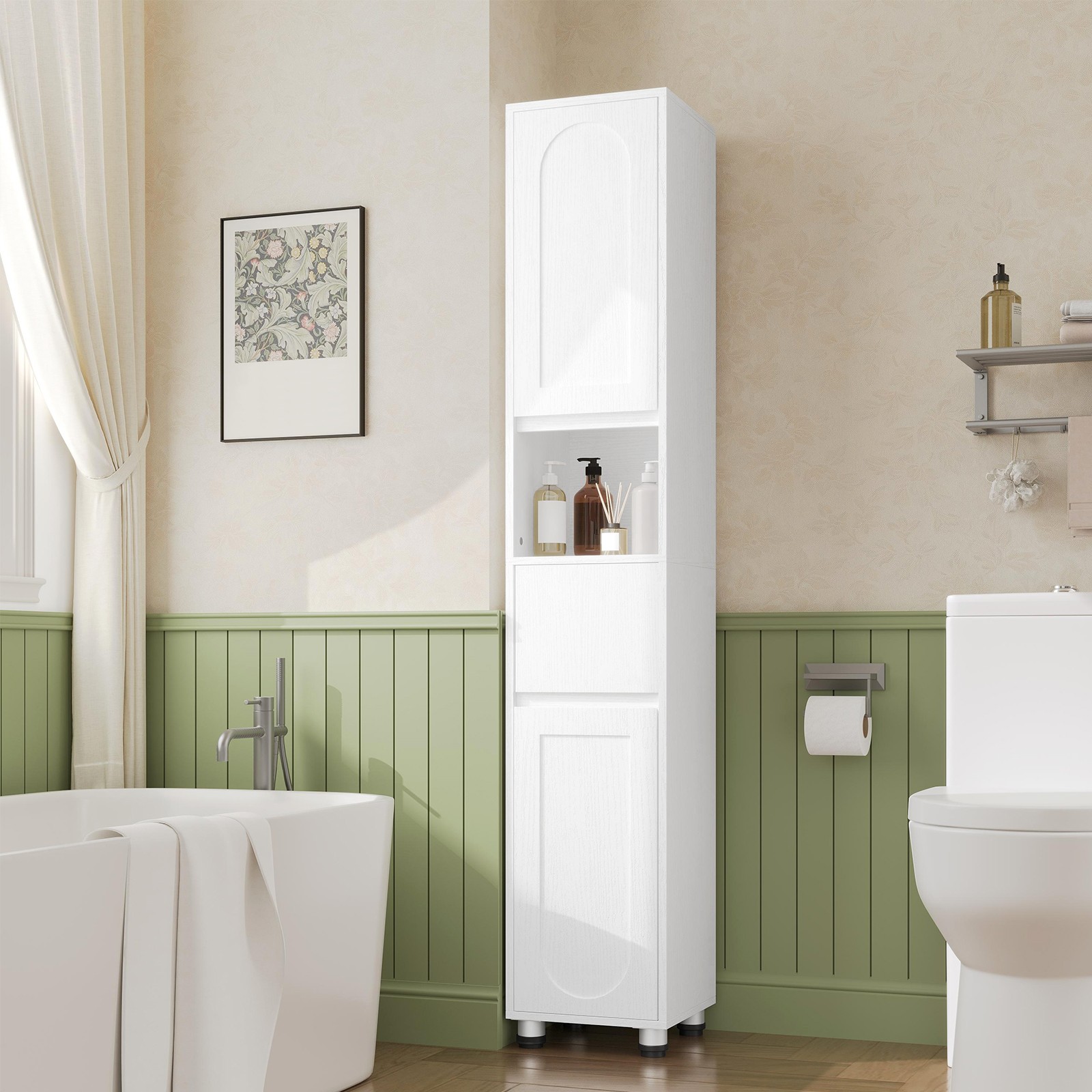 Freestanding Bathroom Cabinet Storage Organizer 11.8’’ x 11.8’’ x 66.9’’