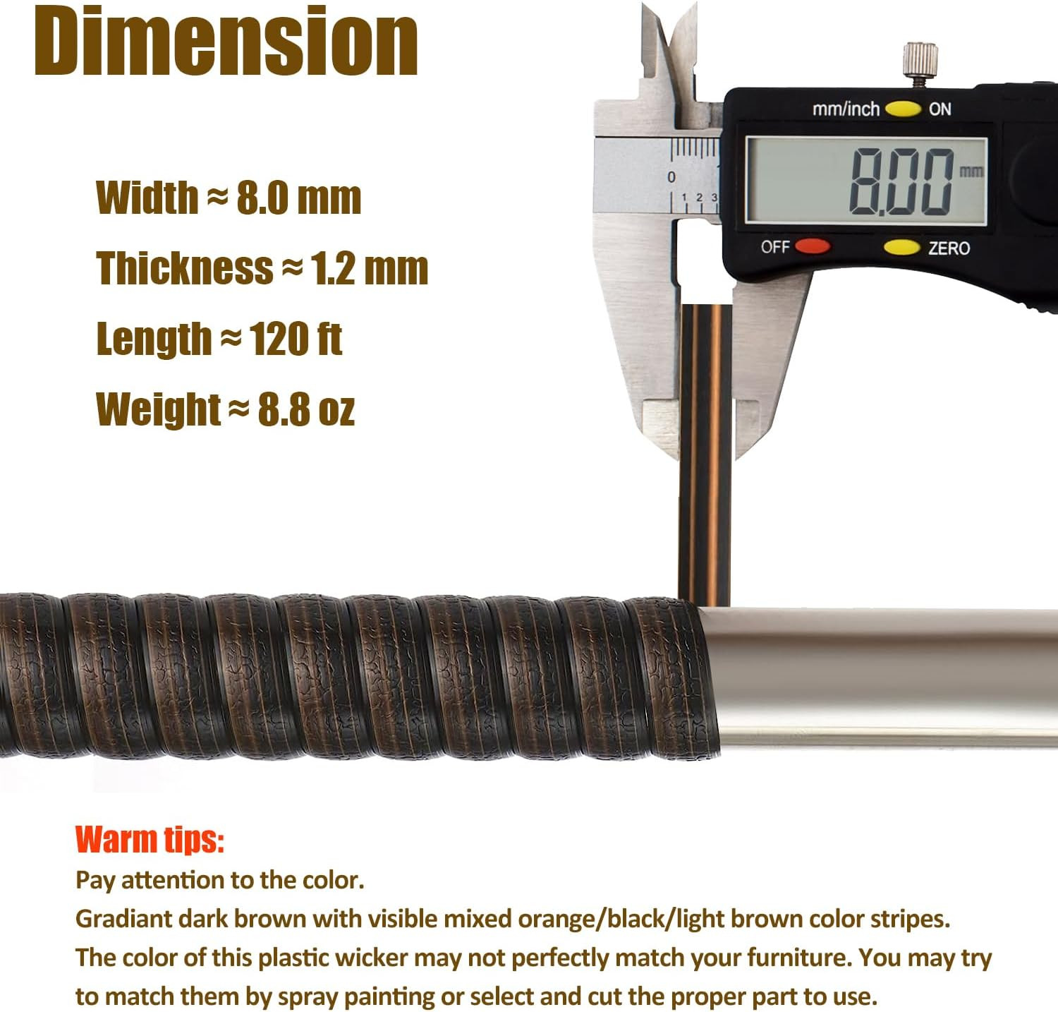 120 Ft Wicker Repair Kit Wicker Supplies Rattan for Patio Chair Repair Flat