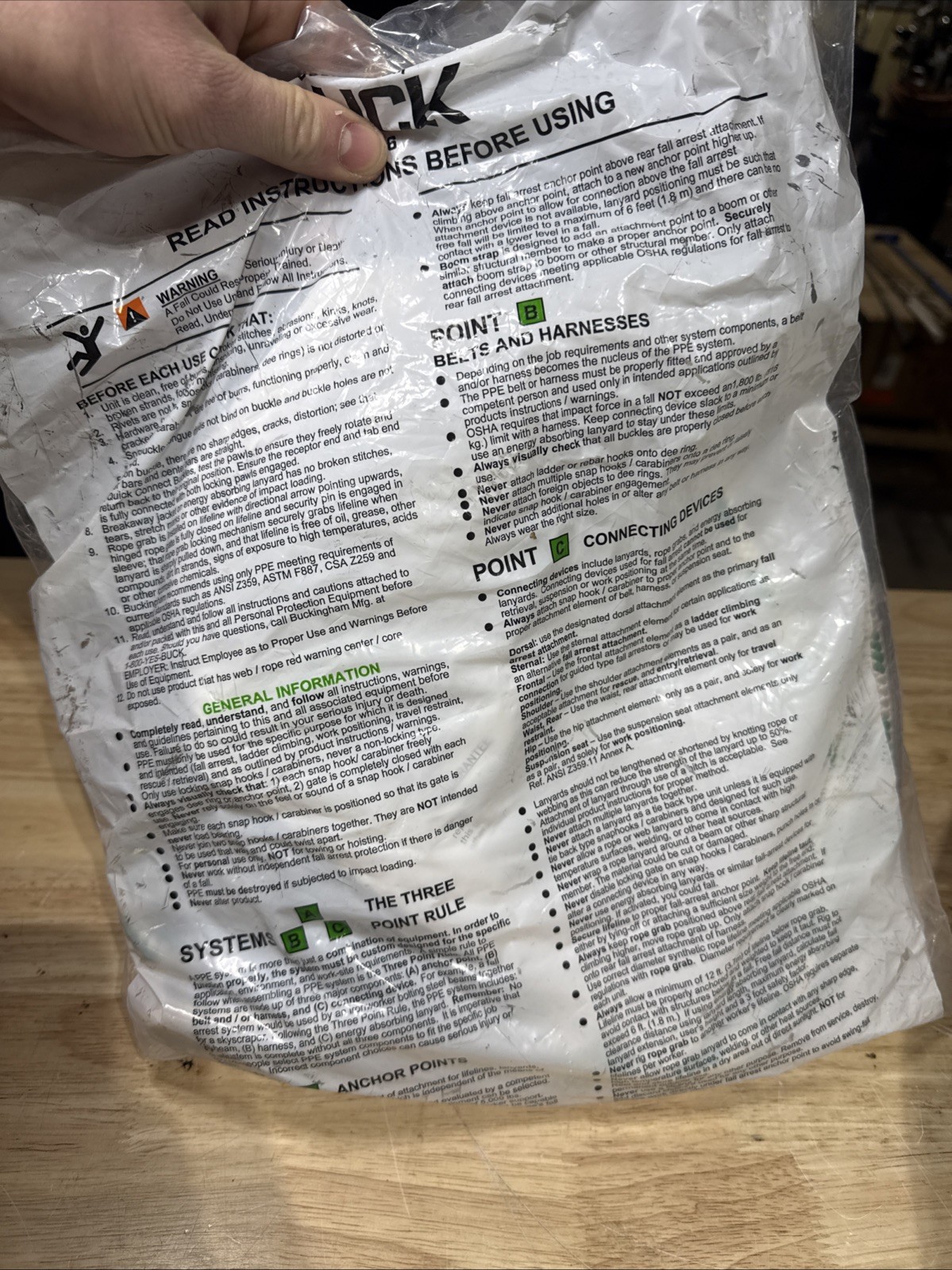 Buckingham Buck 9-8 Safety Fall Lanyard 8 Foot NEW Unused Old Stock