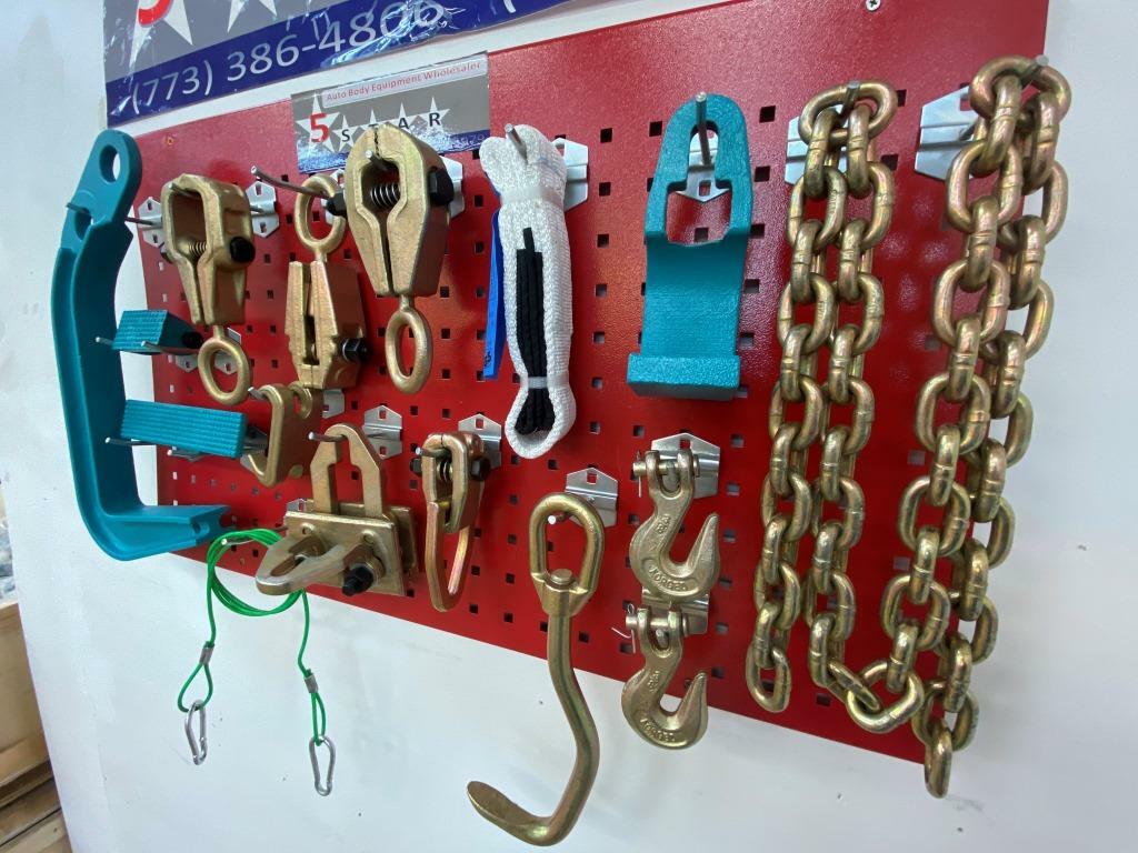 SET#55 - 16 PIECE HEAVY DUTY AUTO BODY FRAME MACHINE PULLING TOOLS AND CLAMPS