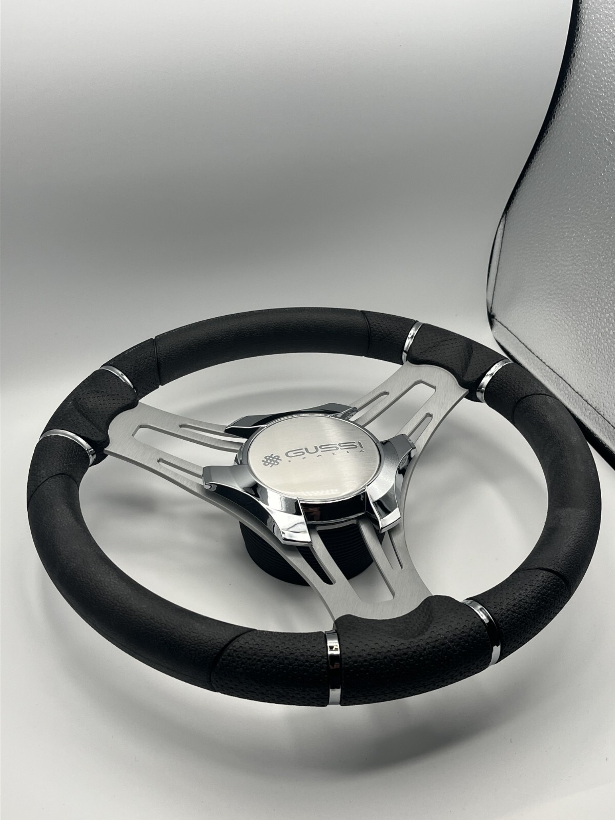 Verona Boat Steering Wheel Gray Brushed Aluminum Spokes KEYED or SPLINED HUB