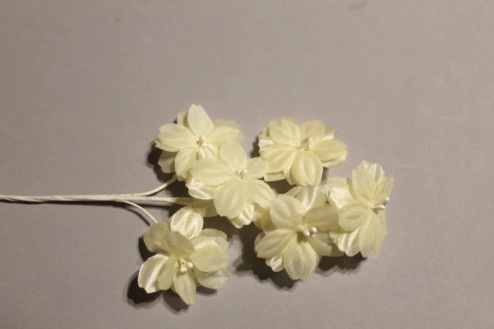 SPRIG OF VINTAGE PALE YELLOW PETITE FLOWERS-ALMOST APPEAR TRANSLUCENT-60'S