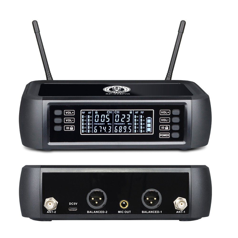 Singtronic SP-224Pro Rechargeable 2 x UHF Wireless Microphone (100% Battery)