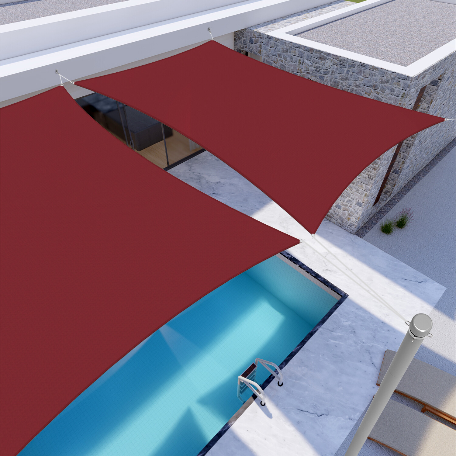 8' x 12' Waterproof Sun Shade Sail Fabric Outdoor Canopy Patio Awning Cover