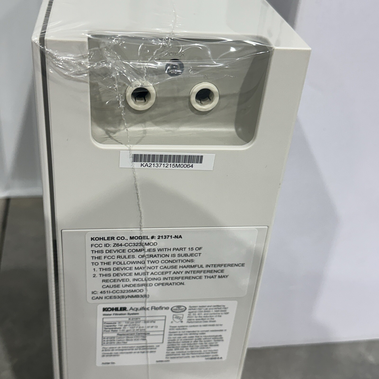 Kohler Aquifer Refine Water Filtration System with Kohler Konnect K-21371-NA