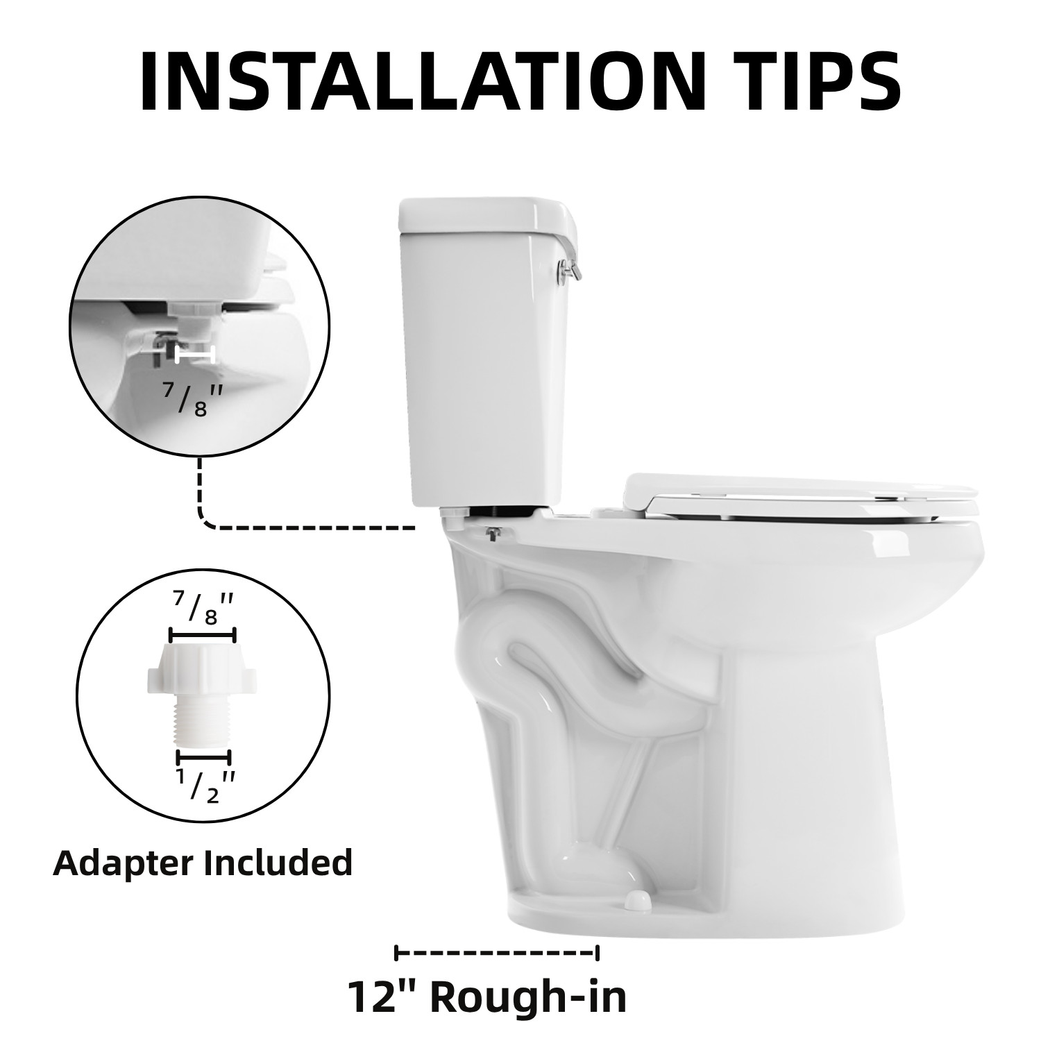 21" Extra Tall Toilet for Seniors, Elongated Bowl, 1.28 GPF, Soft-Close Seat