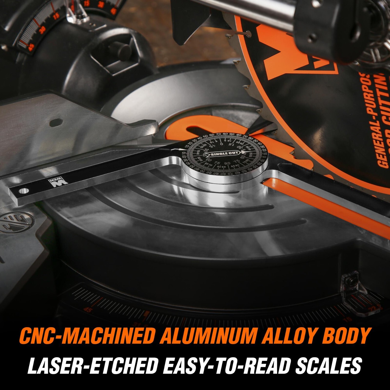WEN ME175P 7.25" Aluminum Alloy Miter Saw Protractor with Laser-Engraved Scales