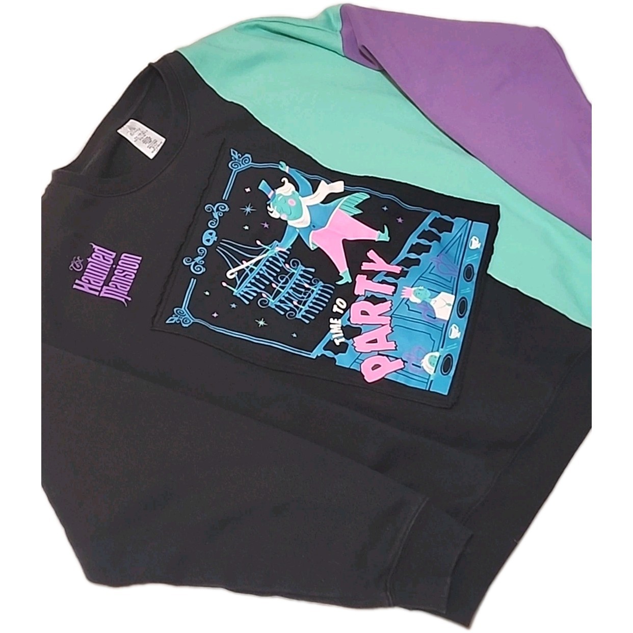 Disney Haunted Mansion 2023 Sweatshirt Adult sz Large ColorBlock Long Sleeve R1