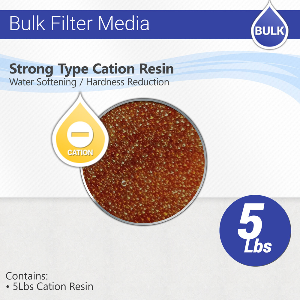 Strong Type Cation Resin For Hardness Reduction, Water Softening Resin - 5 Lbs