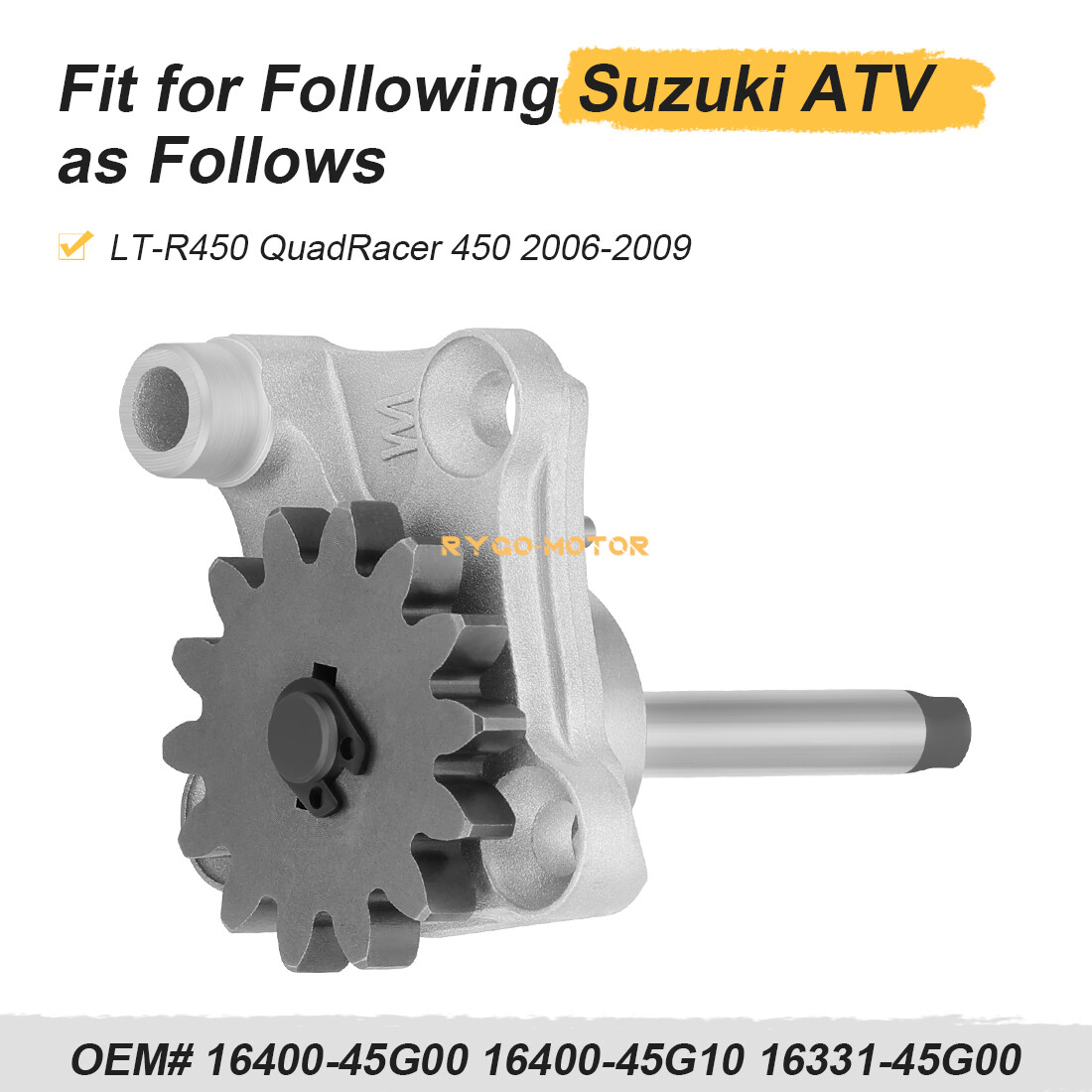 Oil Pump Assembly For Suzuki LTR450 LT-R450 Quadracer 450 2006 2007 2008 2009